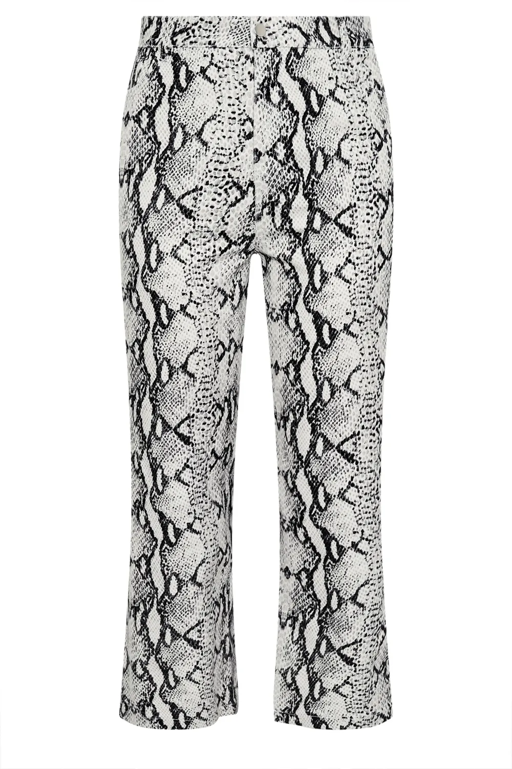 LIMITED COLLECTION Curve Grey Snake Print Wide Leg Jeans