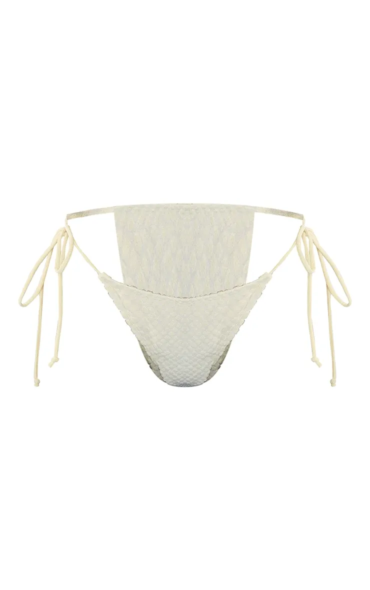 Olive Devore Tie Side Bikini Bottoms