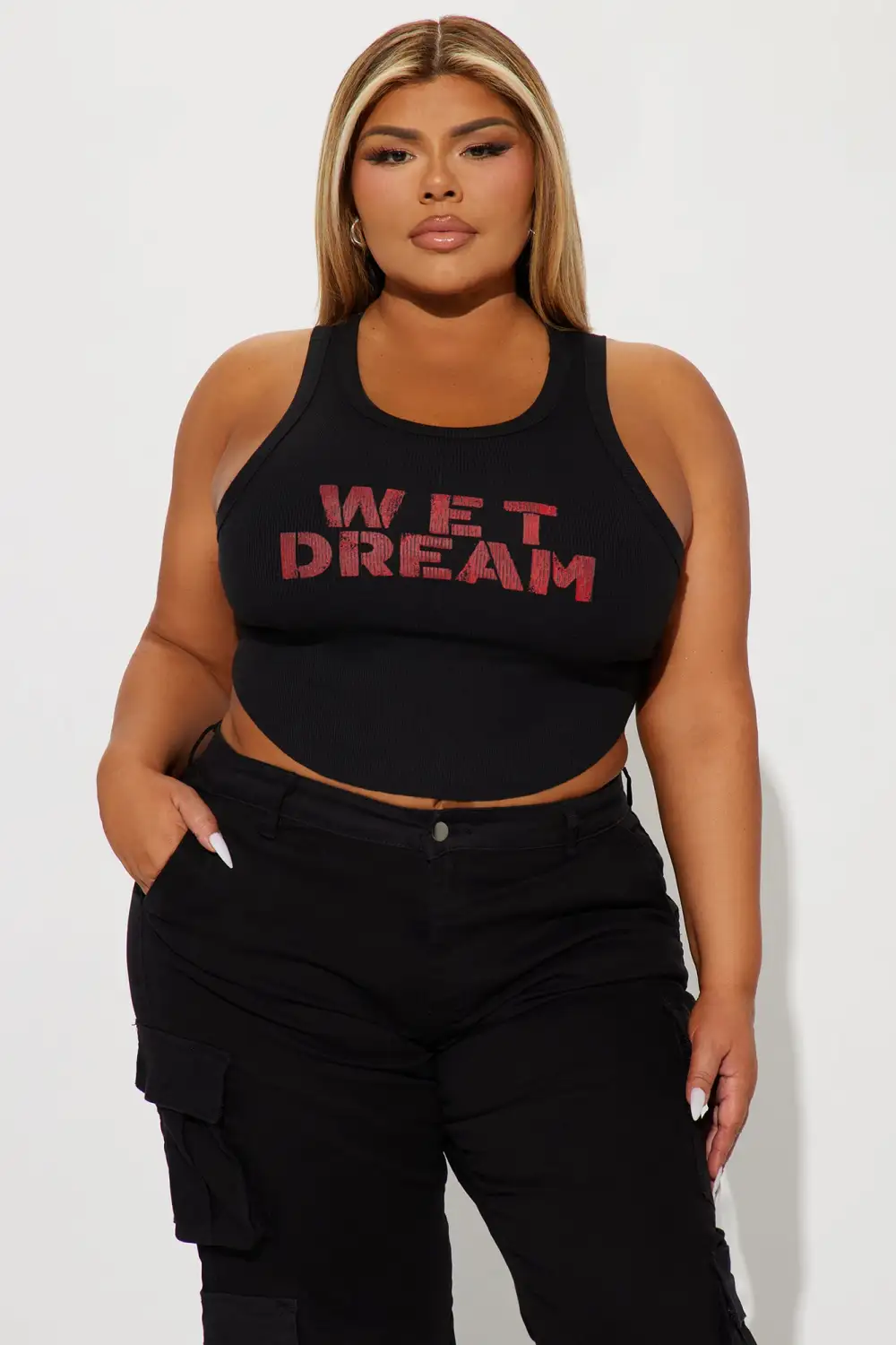 Wet Dream Ribbed Top - Black