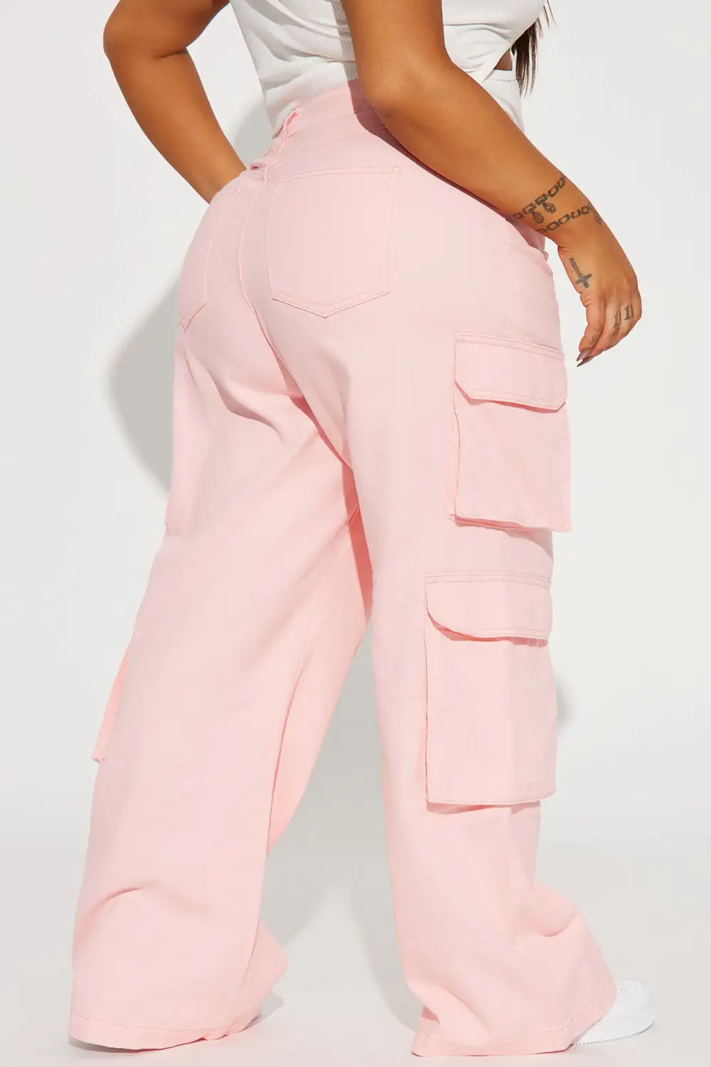 Wear Me Out Baggy Cargo Jeans - Pink