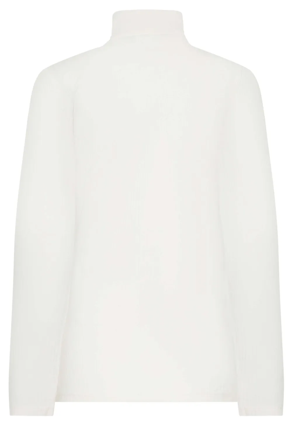 LTS Tall White Ribbed Roll Neck Top