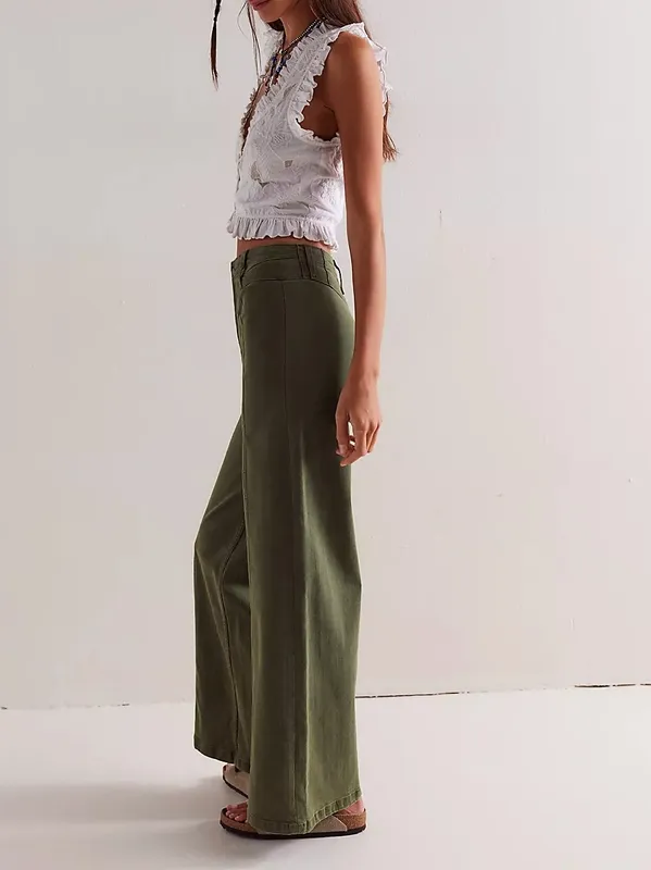Wide Leg Denim Jeans Pants
