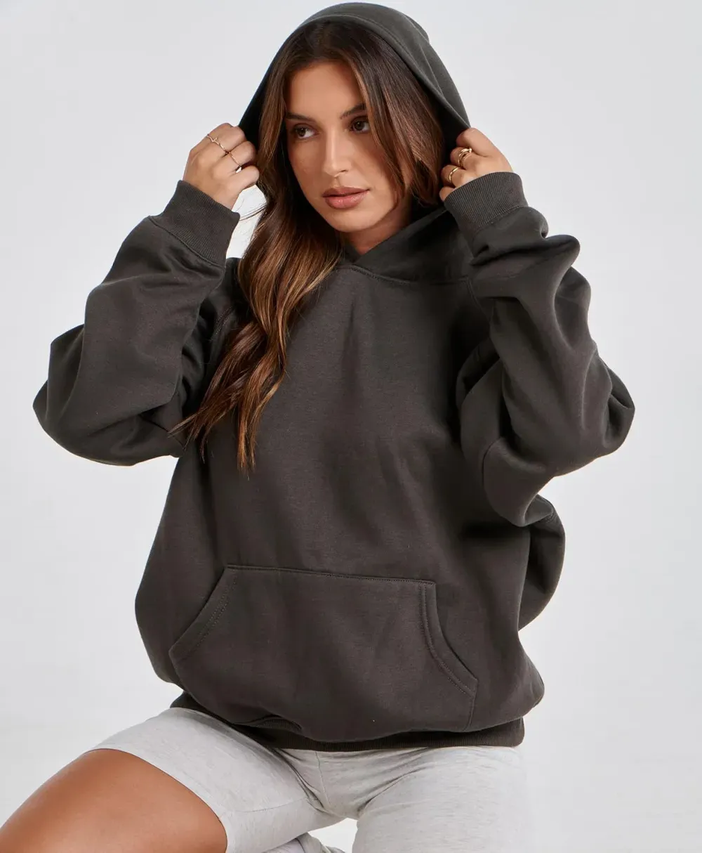 Womens Camo Hoodies Maple Leaf Print Oversized Hooded Sweatshirt Fleece Pullover Sweatshirts Long Sleeve with Pocket