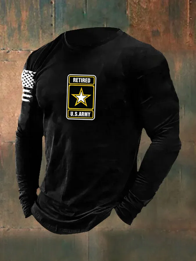 Men's Retired Army Pattern Long Sleeve T-Shirt