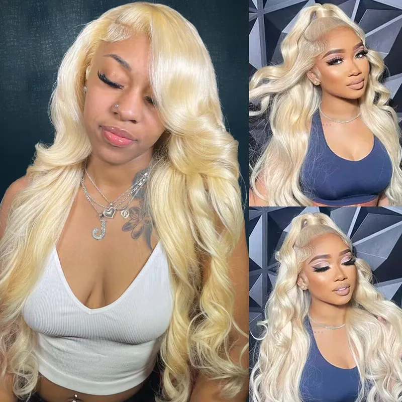 #613 Blonde 13x6 Full Frontal Lace Loose Body Wave Wigs 250% Density