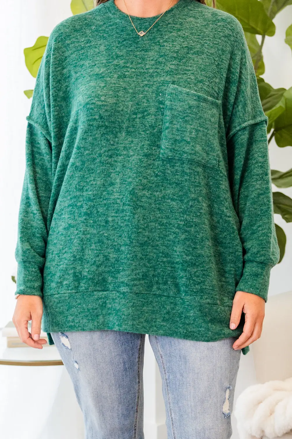 Just Take A Break Sweater, Dark Green