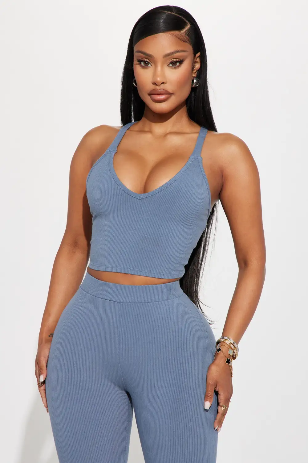Elliana Snatched Pant Set - Charcoal
