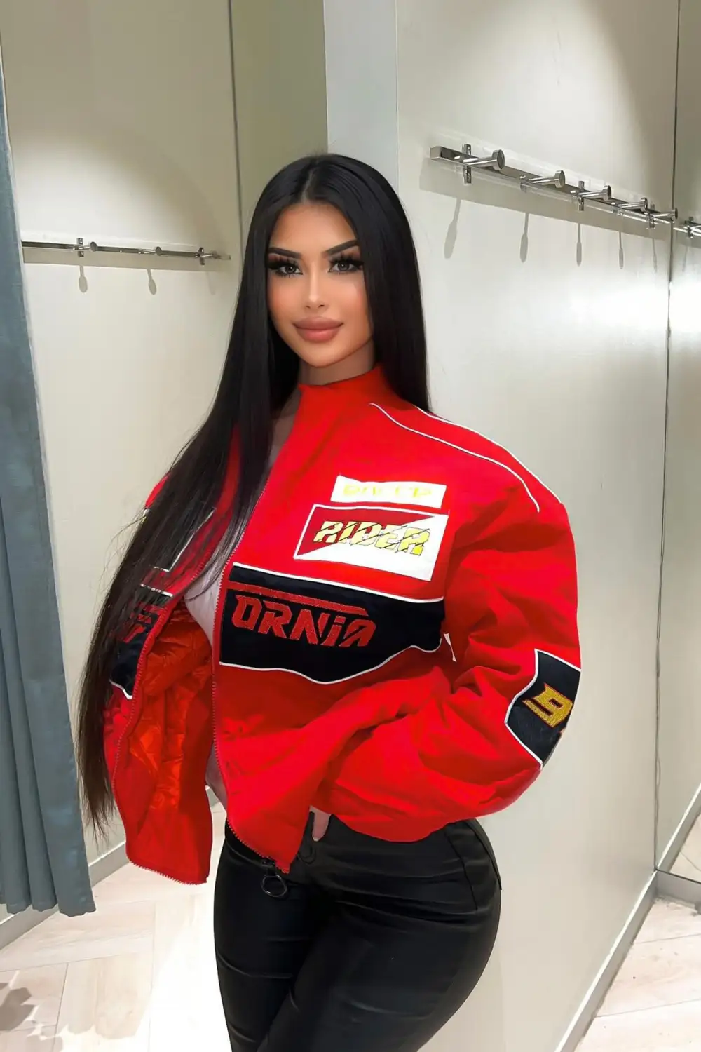 Racing Cali Bomber Jacket - Red