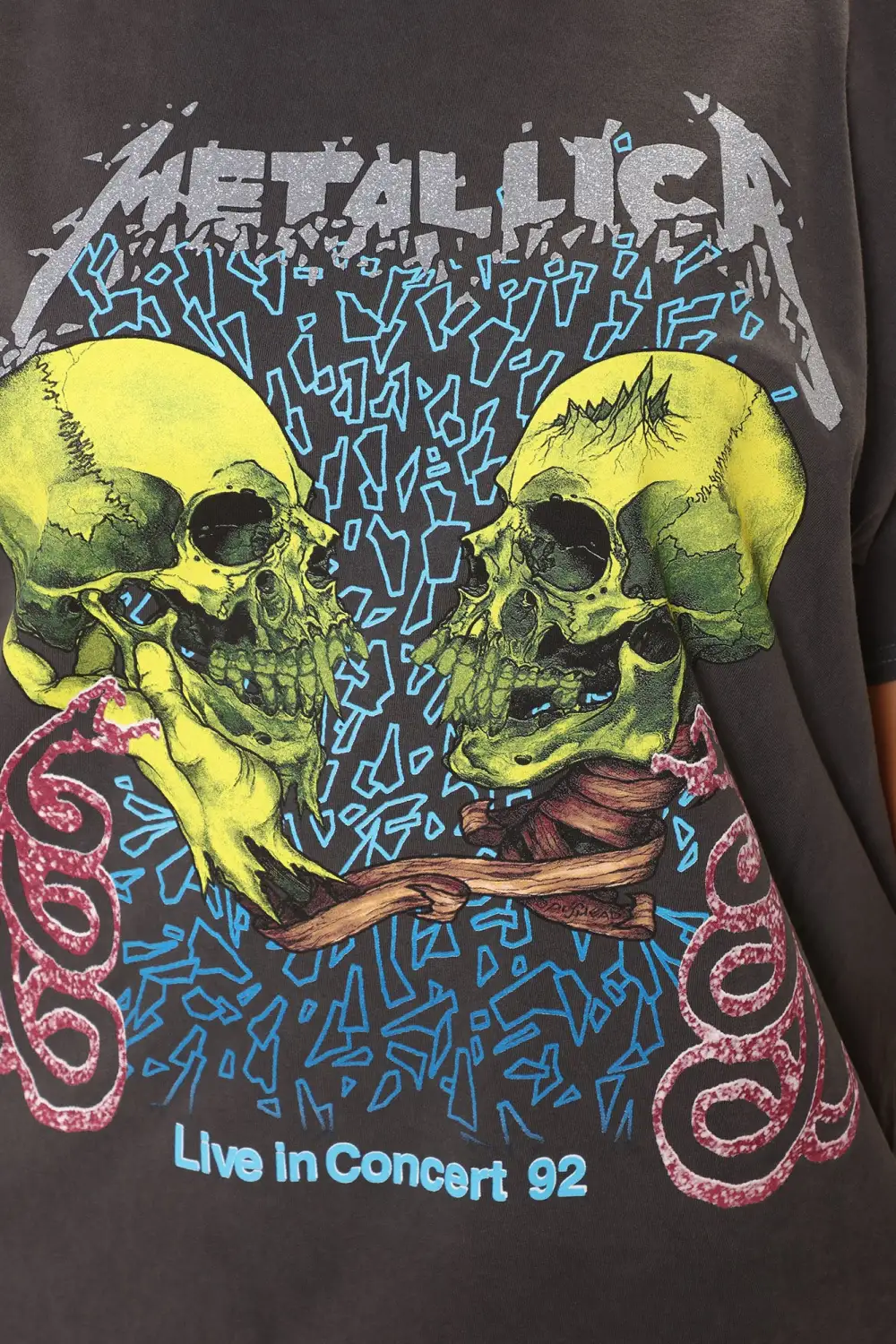 Metallica Oversized Washed Tee - Charcoal