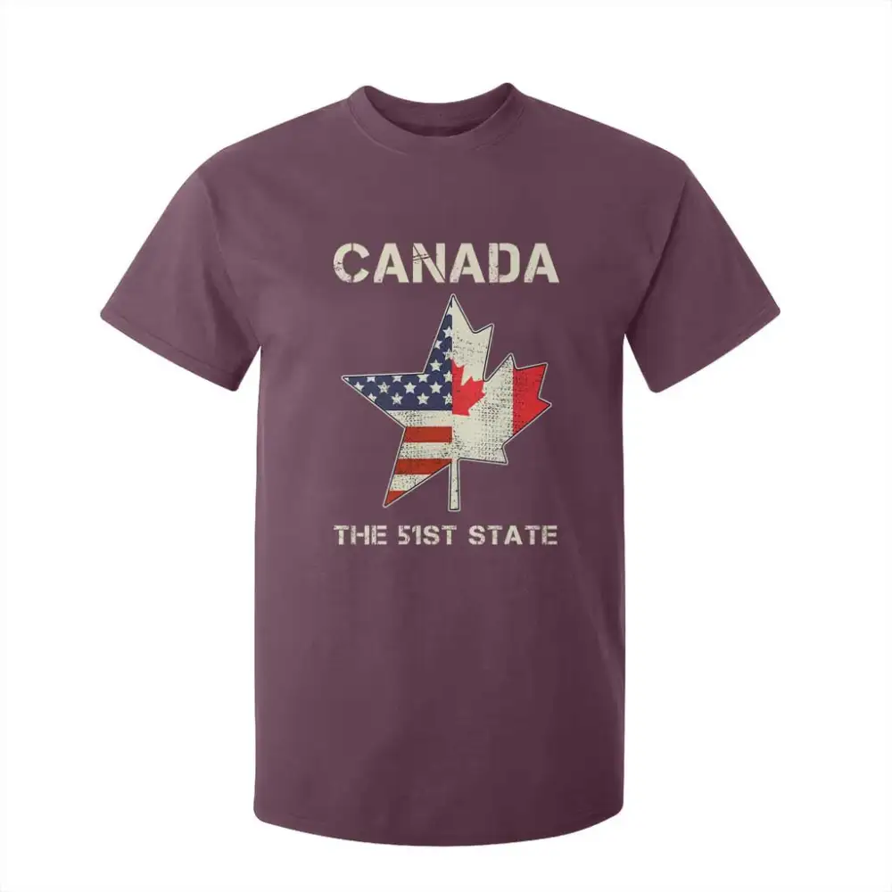 Canada The 51st State T Shirt For Kid Maple Canadian American Flag TS09