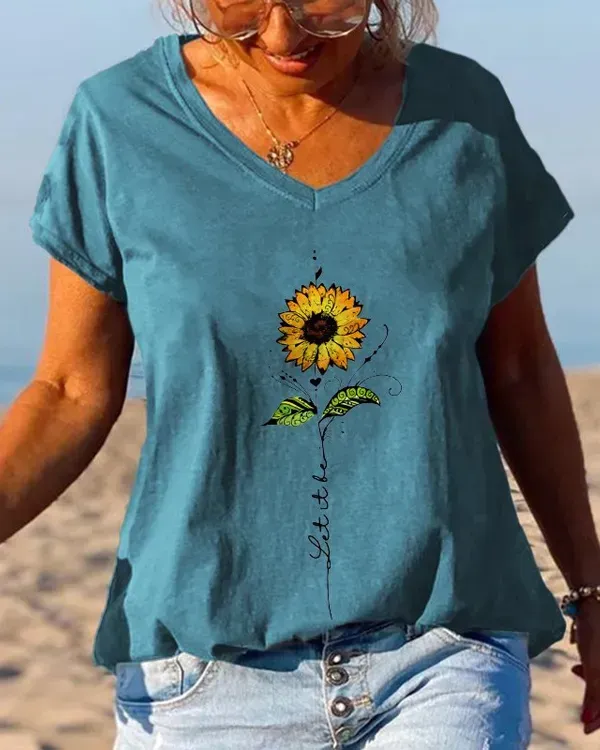 Let It Be Printed Sunflower T-shirt