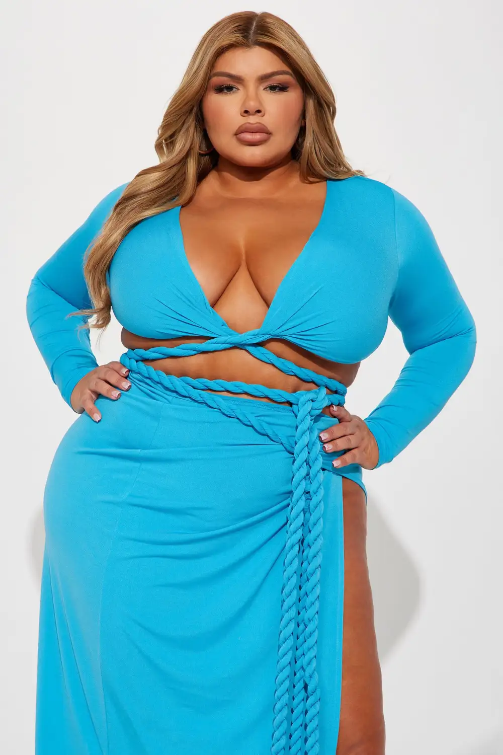 Reina Rope Skirt Set - Turquoise