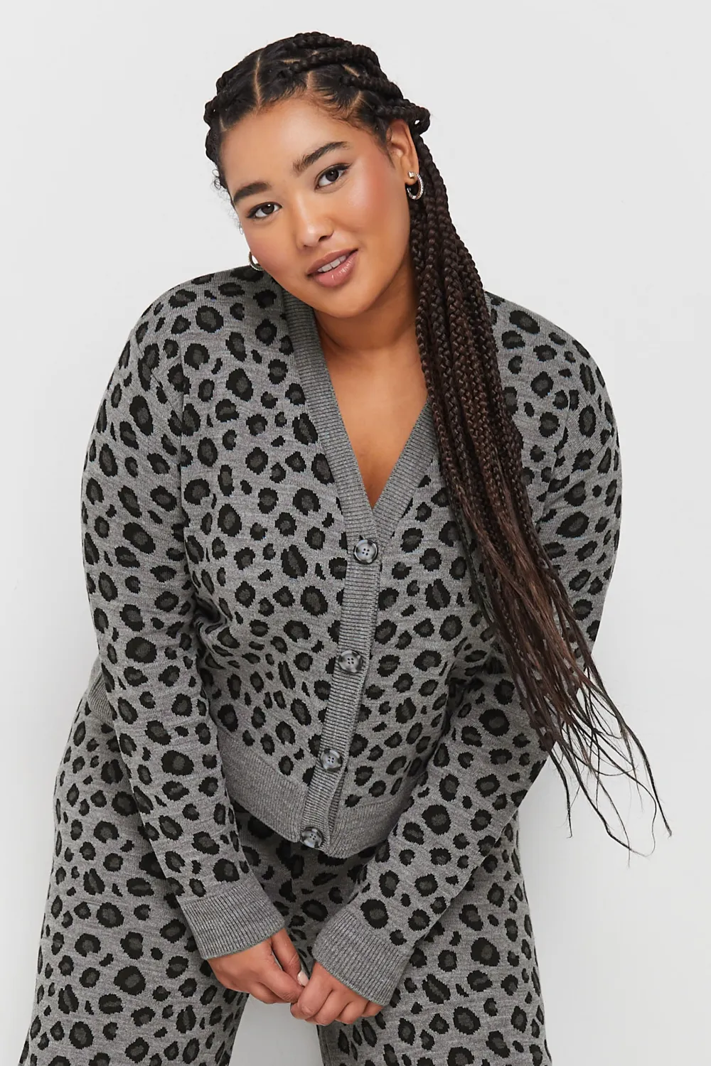 LIMITED COLLECTION Curve Burgundy Red Fairisle Knitted Cardigan