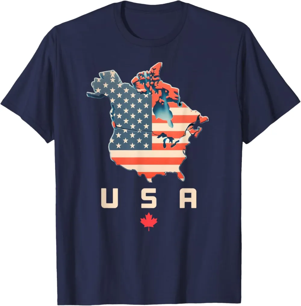 Shirt with Canada and USA map - Annex America’s 51st state! T-Shirt