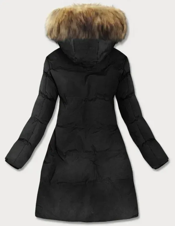 WATERPROOF WOMEN'S PARKA WITH CUT ON THE SIDES, black