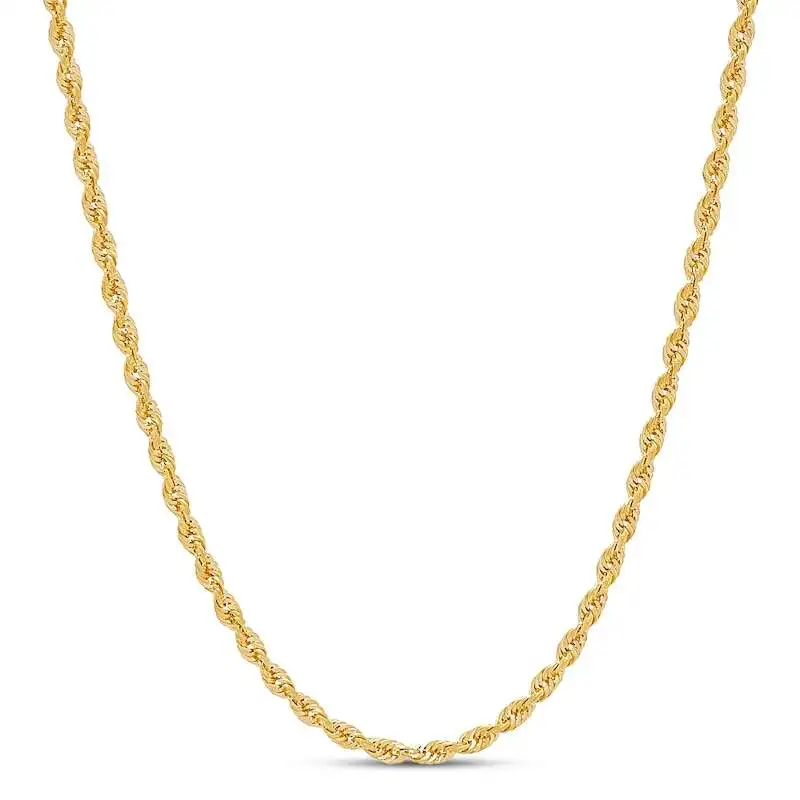 Solid Rope Chain 10K Yellow Gold 22