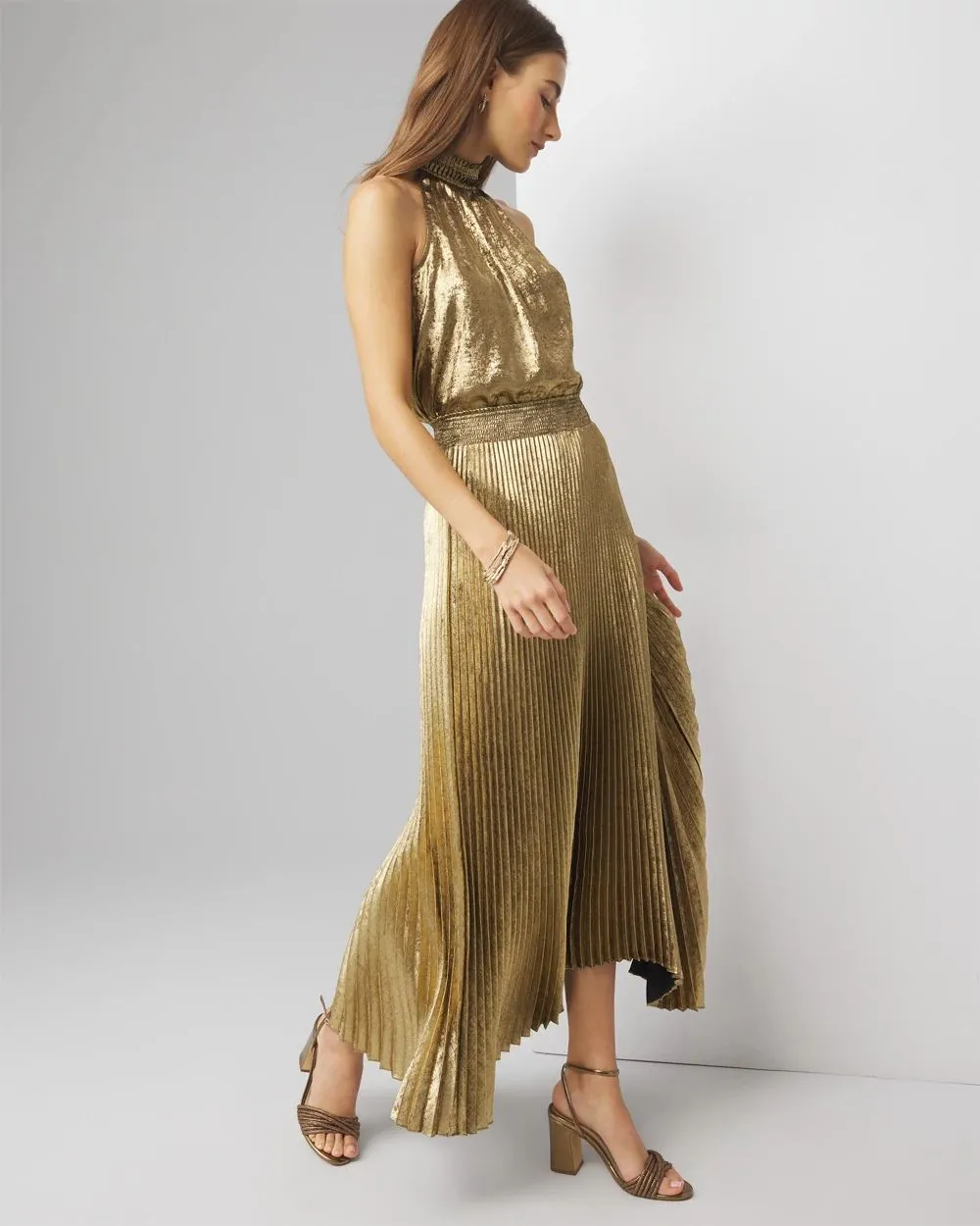 Halter Pleated Shell Top