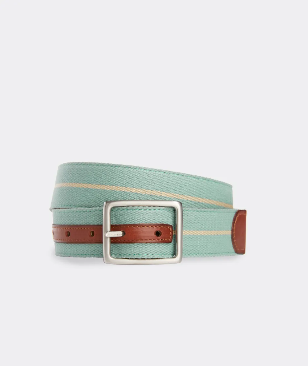 Leather & Webbing Reversible Belt