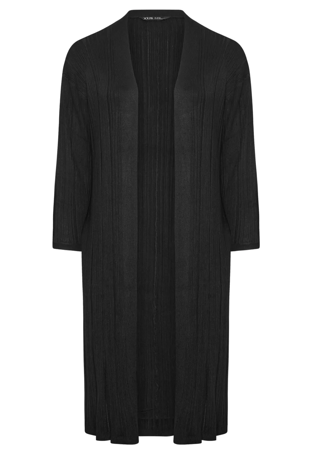 YOURS Curve Khaki Green Longline Ribbed Cardigan