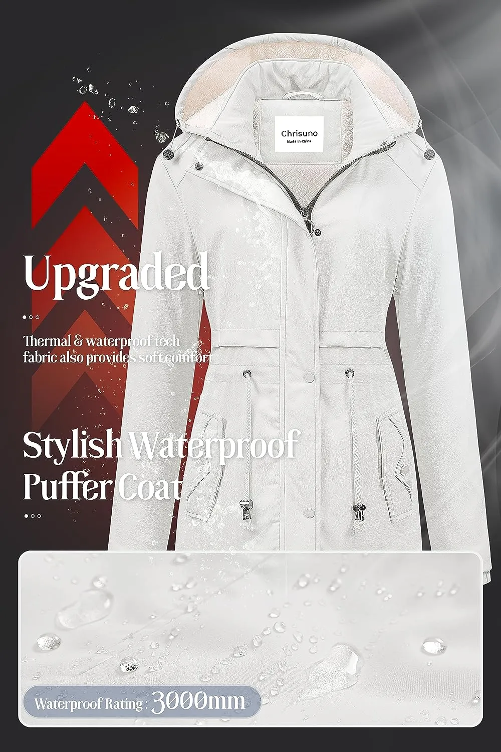 Women's Mid-Length Parka Winter Outerwear Jacket Soft Fleece Warm Snow Coat