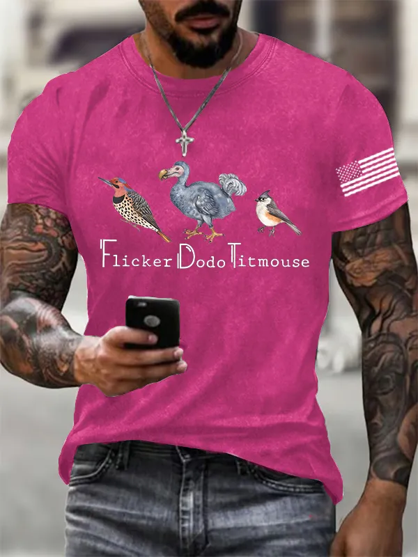 Men'S FDT Animal Printed Cotton Washed T-Shirt
