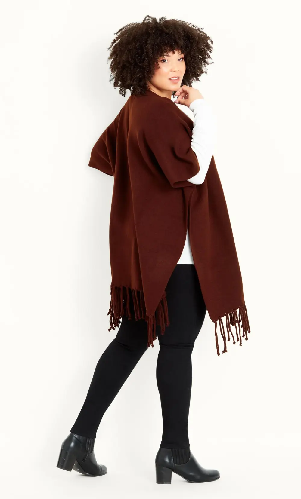 Evans Burgandy Red Knitted Wrap Cardigan