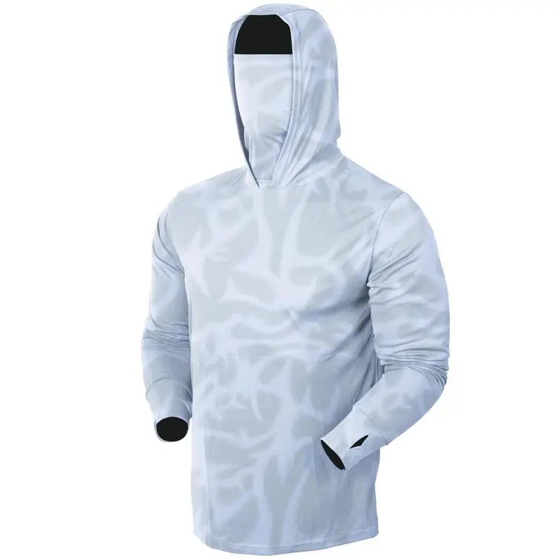 Men's UPF 50+ Hooded Camo Print Sun Protection Shirts