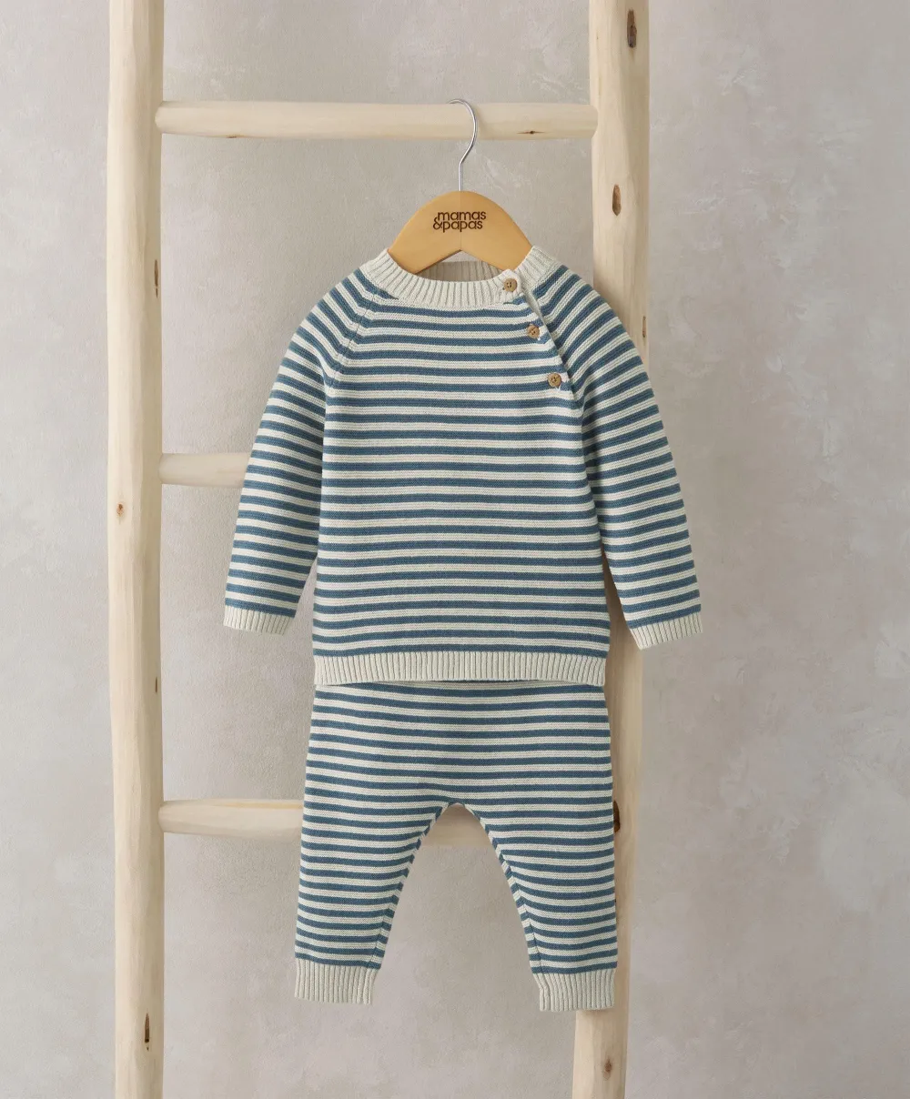 Stripe Jumper & Leggings Set - Blue