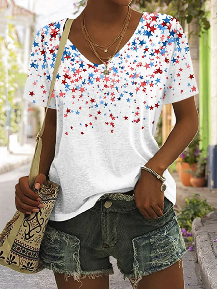 Women's Vintage Flag Print T-shirt