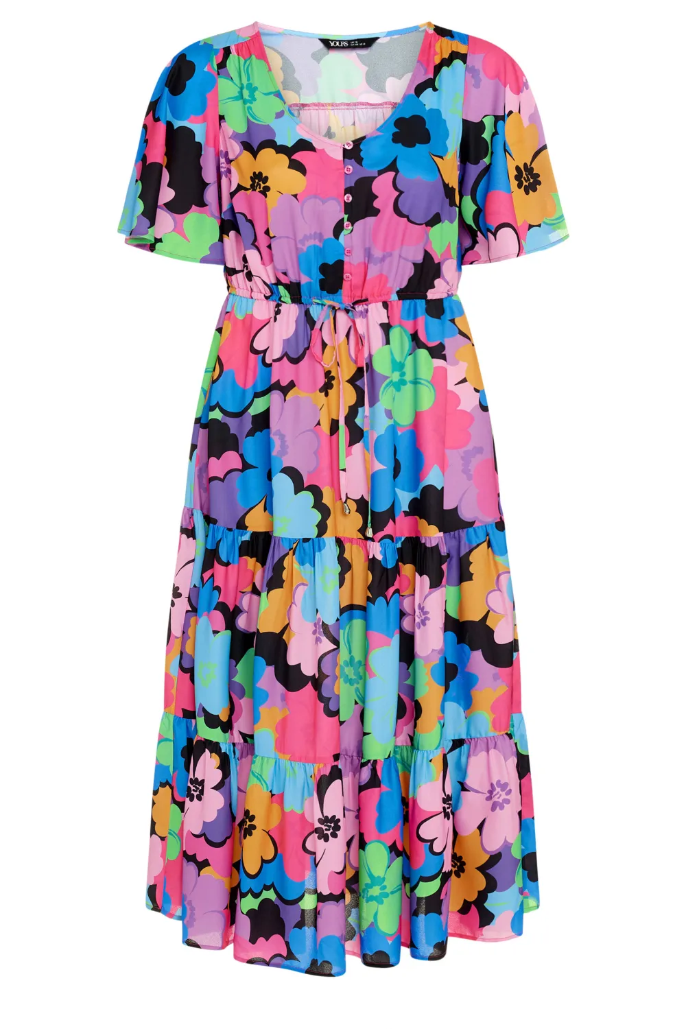 YOURS Curve Purple Floral Print Maxi Dress