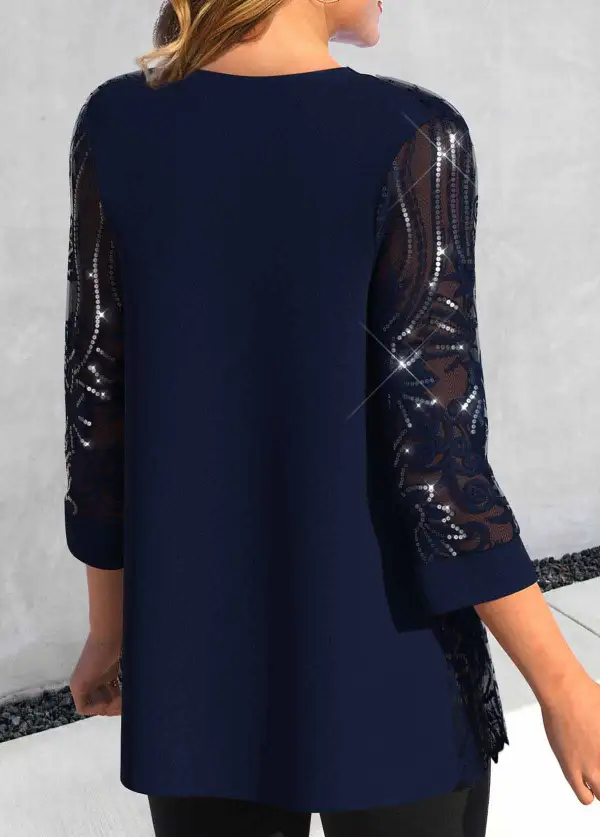 Navy Two Piece Long Sleeve Cardigan and Tank Top