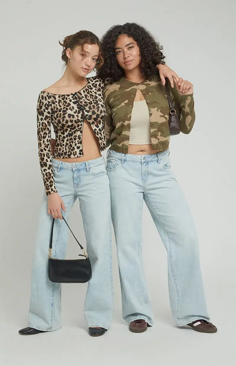 PacSun Light Indigo Low Rise Girlfriend Jeans