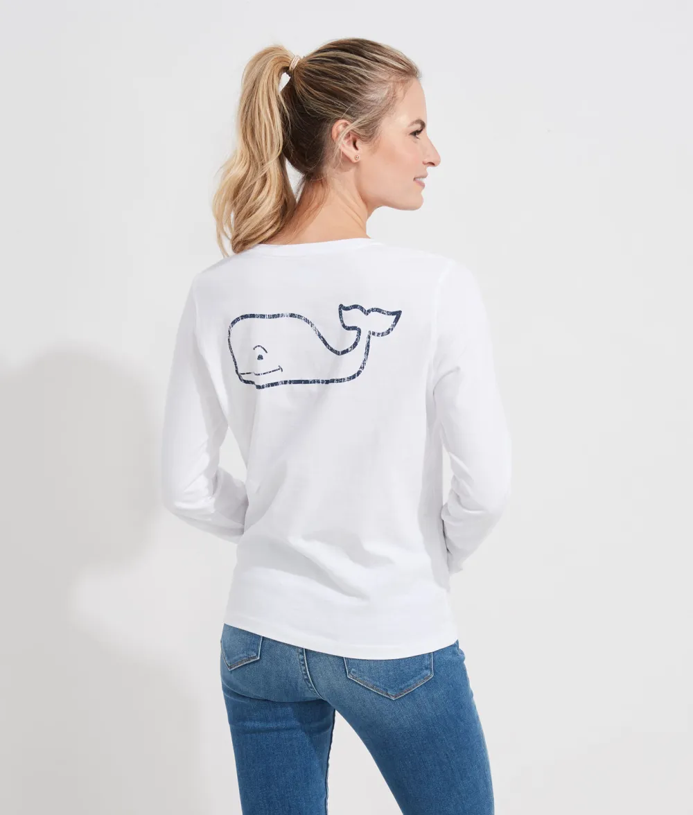 Long-Sleeve Vintage Whale Pocket Tee