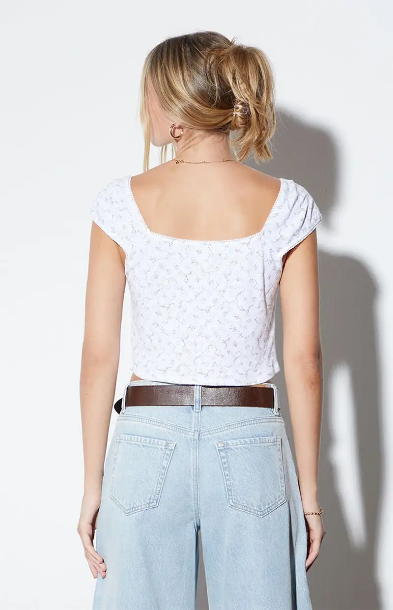 Est. PAC 1980 Amy Cinched Pointelle Top