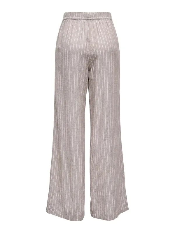 Linen Stripe Wide Leg Pants