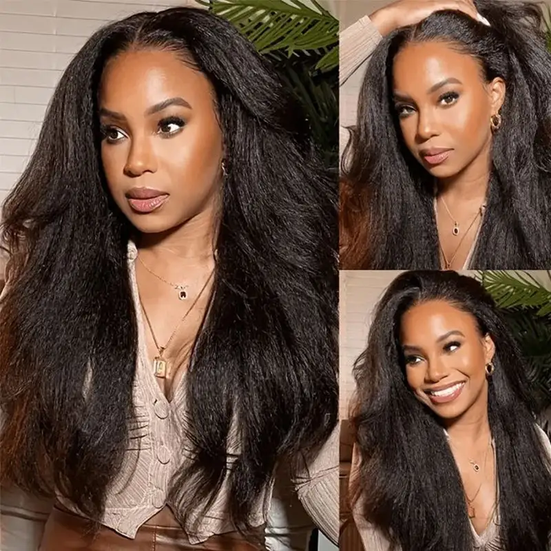 Wear & Go | Pre-Bleached Glueless Invisible Lace Wig 5x5/7x5/9x6 Kinky Straight Dome Cap Wigs