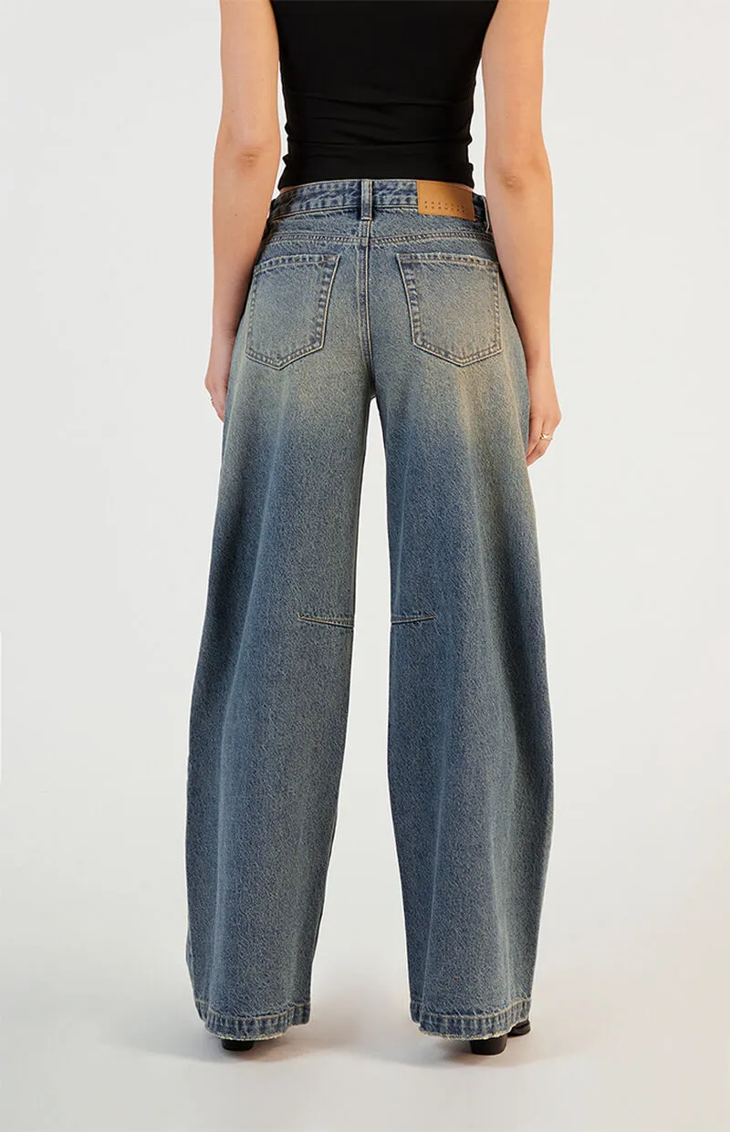 PacSun Remi Dart Baggy Barrel Jeans Dark Indigo