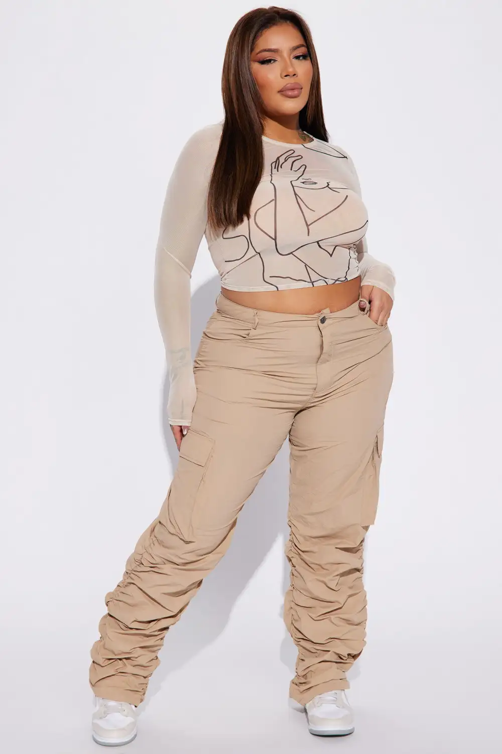 Art Of Love Mesh Top - Taupe