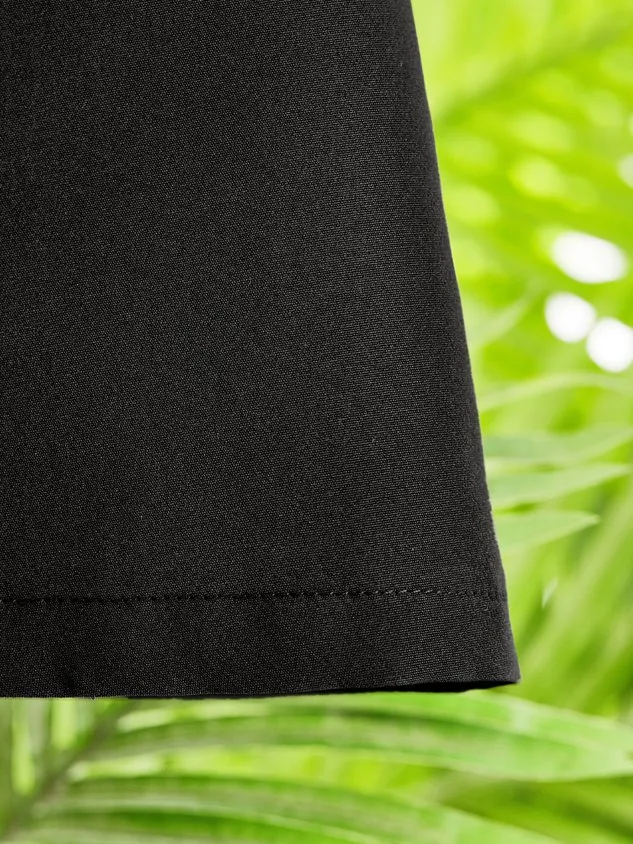 Black Long Sleeve Shift Buttoned Solid Jacket