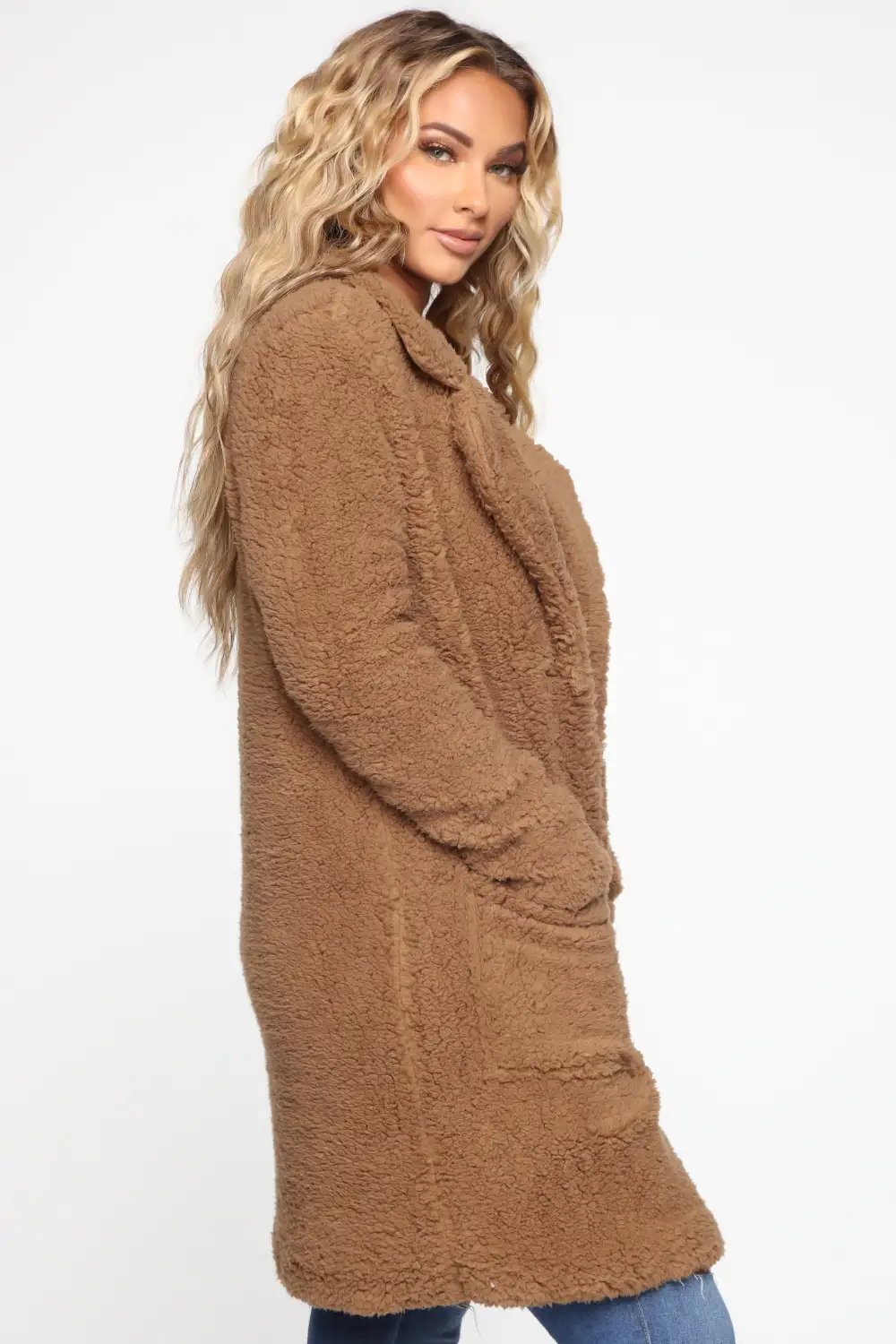 Keep Each Other Warm Sherpa Coat - Mocha