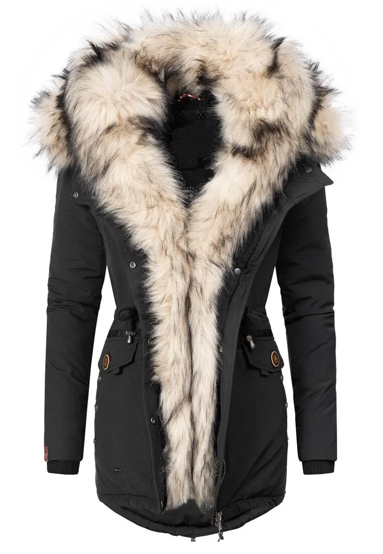 Ladies Winter Thicken Windproof Parka black