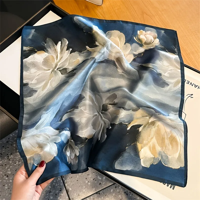 Floral-Print Breathable Casual Square Scarf