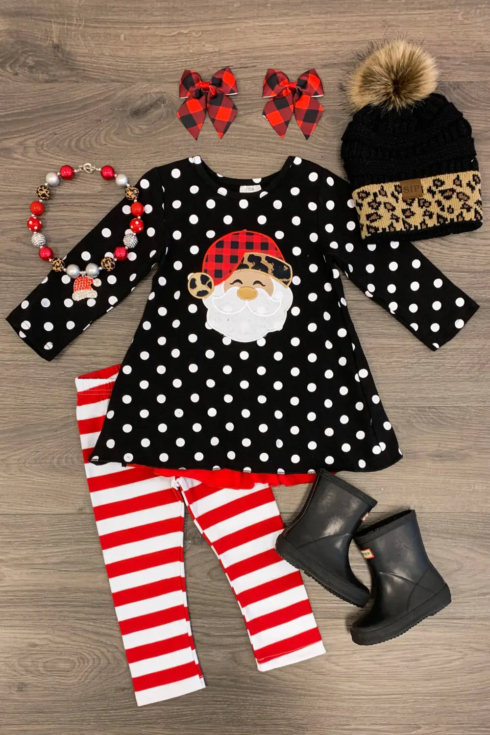 Santa Polka Dot Legging Set