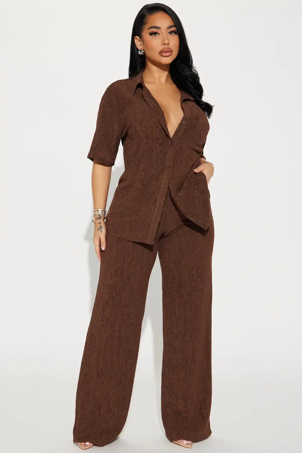 Vacay Vibes Pant Set - Brown