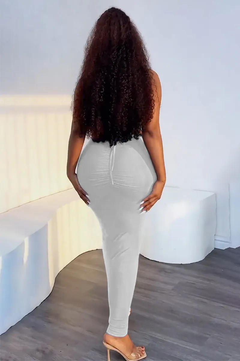 Ruched Crop Cami Bodcyon Maxi Skirt Matching Set