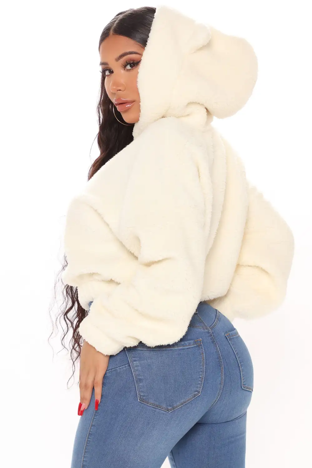 Your Favorite Teddy Bear Pullover Jacket - Ivory