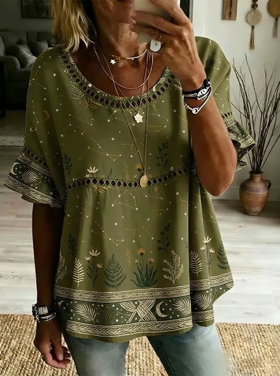Women's Nashville Celestial Floral Printed Top
