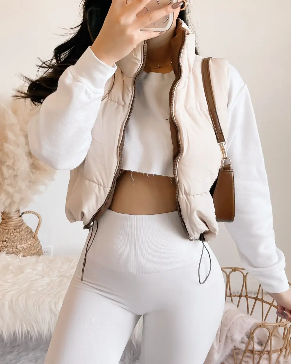 REVERSIBLE!! GIVE YOU CHILLS PUFFER VEST (COCOA/CREAM)