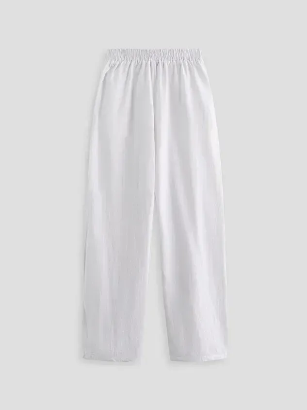 Vacation Casual Loosen Cotton Linen Solid Pants(⚡Clearance Sale)