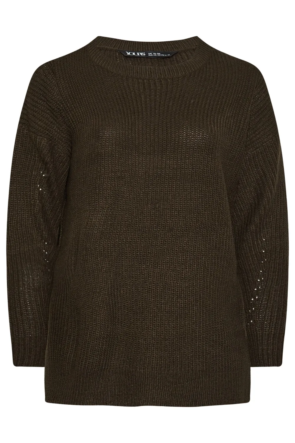 YOURS Curve Grey Drop Shoulder Knitted Jumper